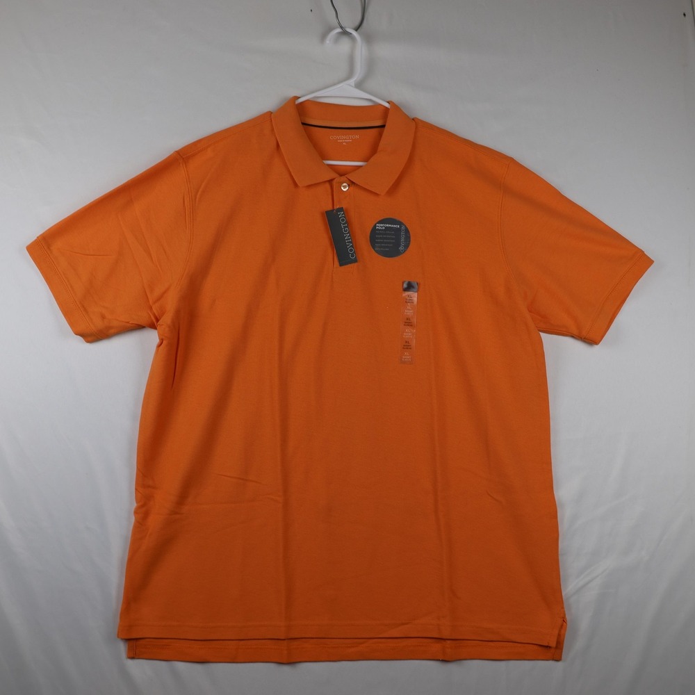 Covington Polo Shirt Mens XL‎ Orange Performance Classic Knit Short Sleeve Tag